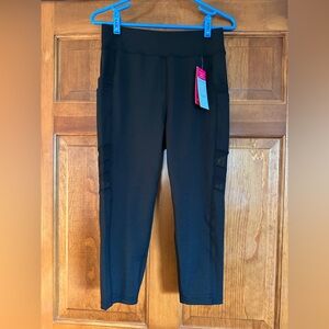 POP Fit Black Leggings w/ Mesh Accents - NWT!